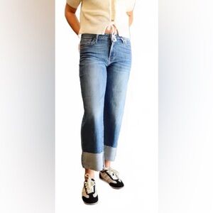 Mori Scissor Cut Cuffed Straight Leg Jean - Size 27/4